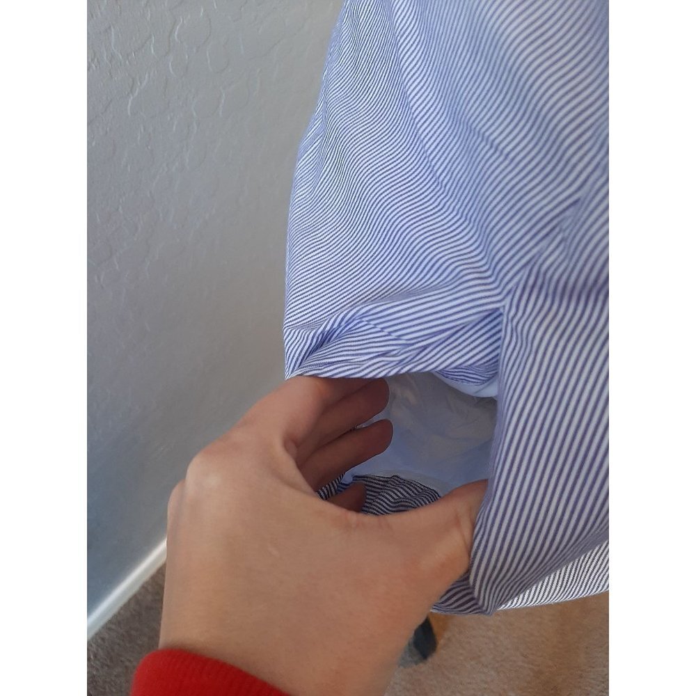 BANANA REPUBLIC TICKING STRIPED DRESS BOW  12 Contemporary  Workwear Preppy - Picture 5 of 10